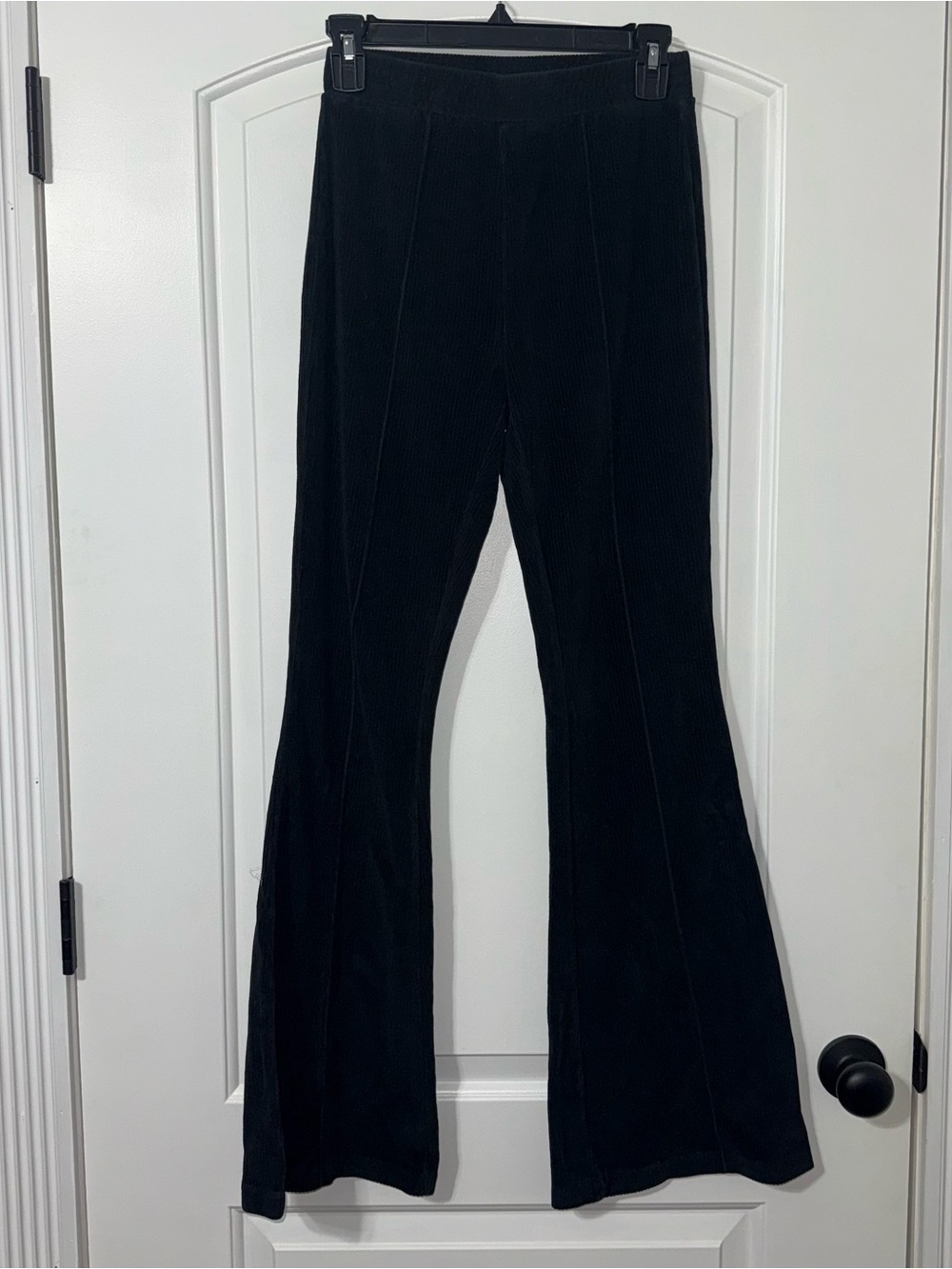Aerie Ribbed Pull On Flare Pant Women’s Size XS Tall Black